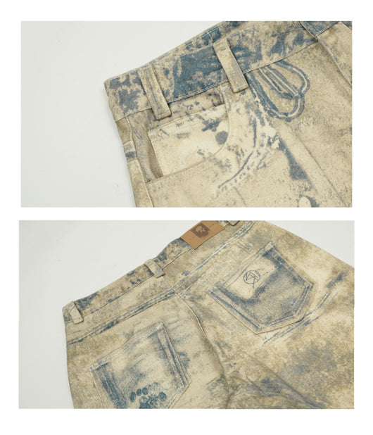 Jeans Retro con Impresión Láser 3D Efecto Vintage Desteñido - Image 6