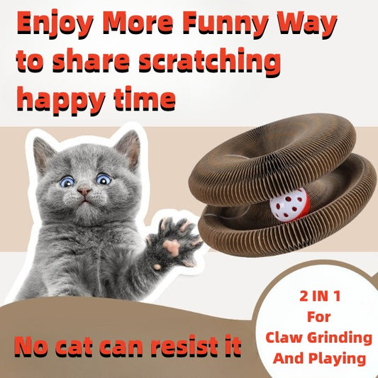 Rascador Plegable Corrugado para Gatos con Campana y Marco de Escalada - Image 2