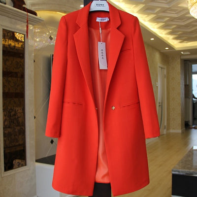 Blazer Largo Primavera Mujer Talla Grande Manga Larga Efecto Adelgazante - Image 11