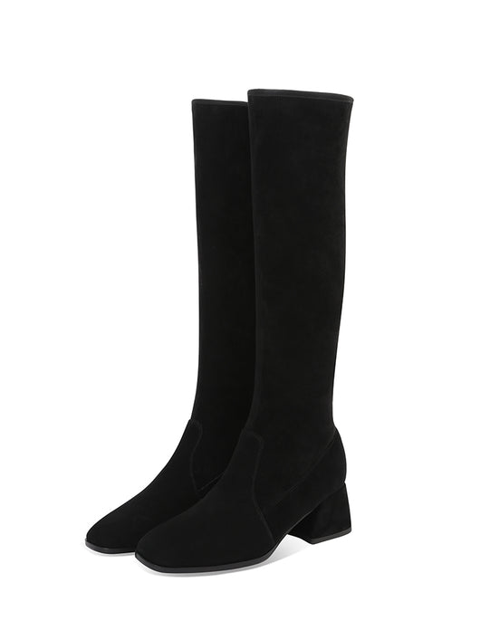 Botas Altas Hasta la Rodilla con Fleece y Tacón Medio Elástico - Image 12
