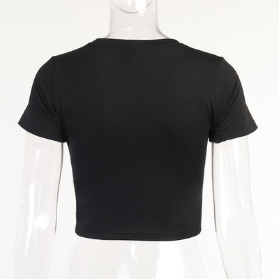 Blusa Corta Crop Top de Cintura Alta con Manga Corta - Image 13