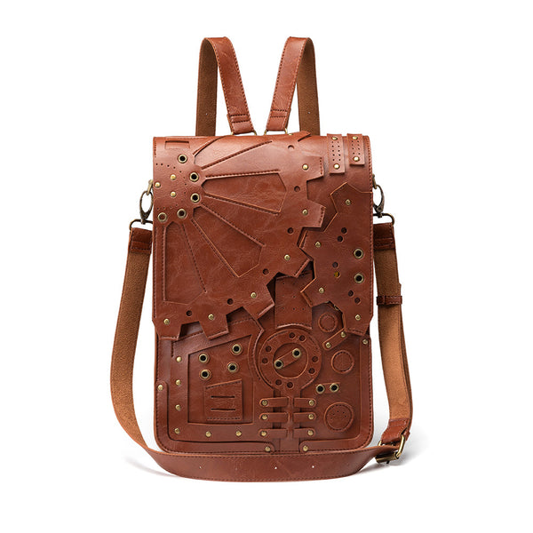 Mochila Steampunk Vintage de Estilo Europeo con Detalles en Engranajes - Image 4