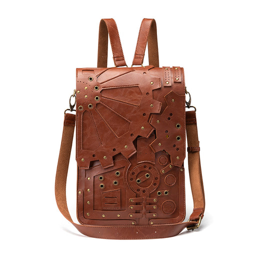 Mochila Steampunk Vintage de Estilo Europeo con Detalles en Engranajes - Image 4