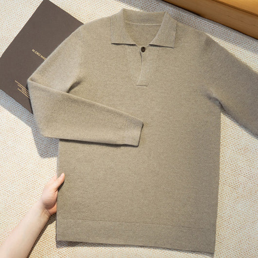 Suéter Tejido Suelto con Solapa para Hombre - Estilo Casual Moderno - Image 7