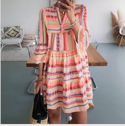 Vestido Estampado Suelto Estilo Europeo - Image 11