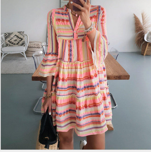 Vestido Estampado Suelto Estilo Europeo - Image 11