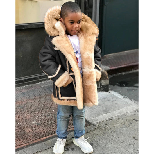 Chaqueta Acolchada con Capucha y Forro de Pelaje para Niños - Image 12