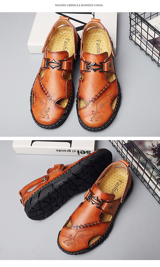 Sandalias Casuales de Cuero Genuino para Hombre - Estilo Versátil y Cómodo - Image 27