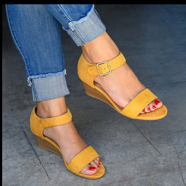 Sandalias Cuña Mujer Talla Grande con Correa Hebilla - Image 6