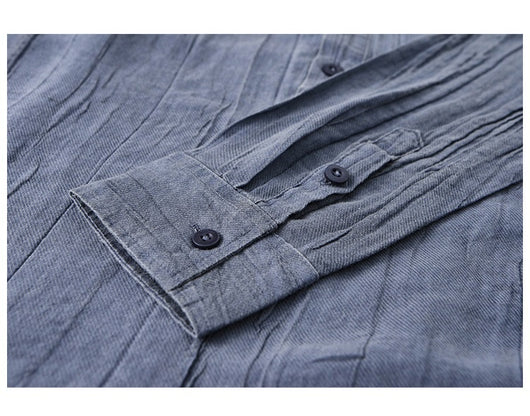 Camisa de Lino Casual con Textura Arrugada - Image 18
