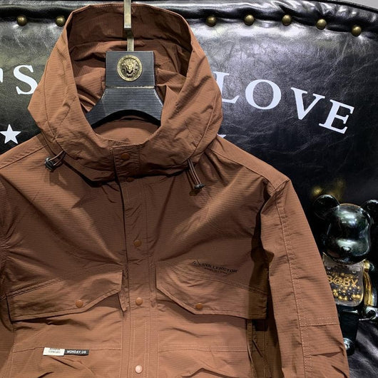 Chaqueta de Trabajo Casual con Capucha - Abrigo Shell para Hombre - Image 51