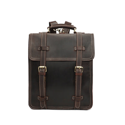Mochila de Cuero Vintage Crazy Horse para Hombre - Image 11