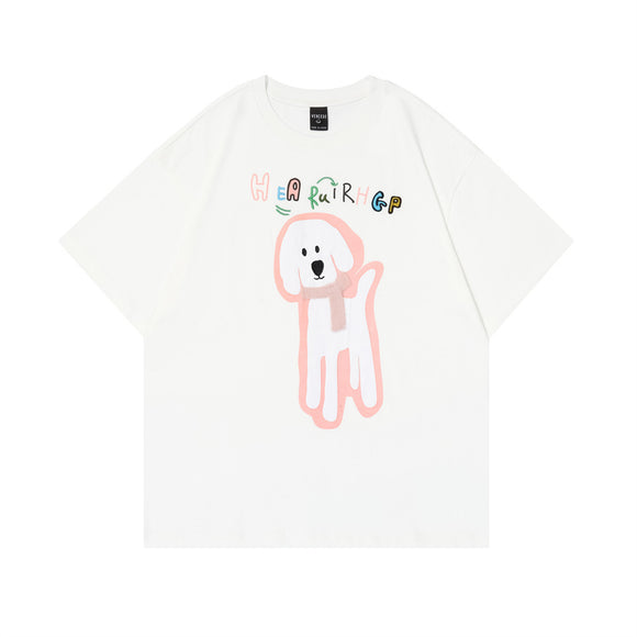 Camiseta Estampada Masculina de Manga Curta Puppy Puff