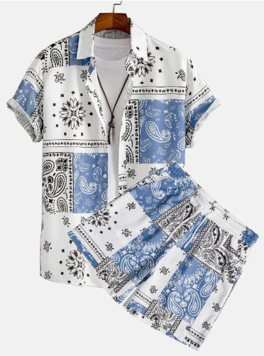 Camisa Cardigan Estampada Manga Corta para Playa Hombre - Image 3