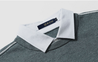 Suéter Falsa Dos Piezas con Cuello Acolchado para Hombre - Image 11