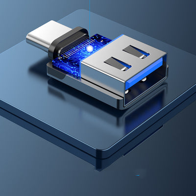 Adaptador USB-C a USB-A OTG Aluminio Gris con Correa - Image 2