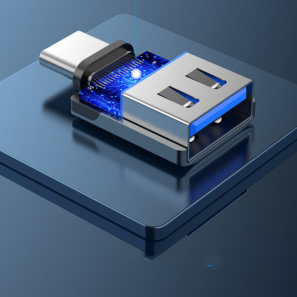 Adaptador USB-C a USB-A OTG Aluminio Gris con Correa