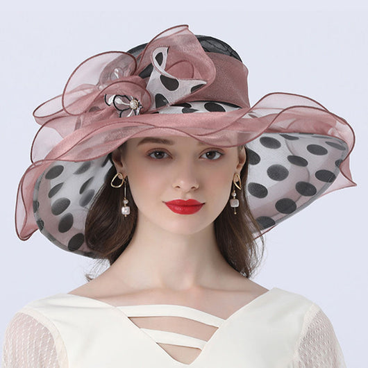 Sombrero de Ala Ancha para Mujer con Lunares - Protección Solar Elegante - Image 9