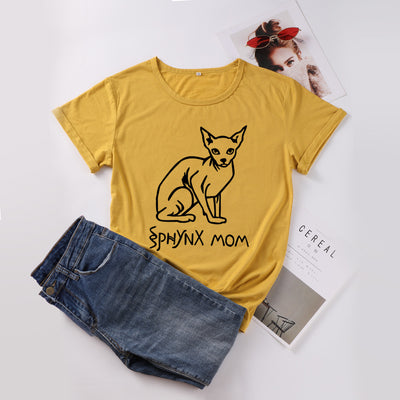 Playera Estampada Gatos sin Pelo con Letras Street Style - Image 6