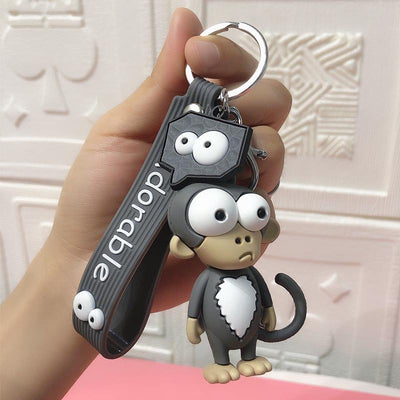 Llavero Adorable Elefante y Vaca de Ojos Grandes - Colgante Kawaii de Resina Epoxi - Image 9