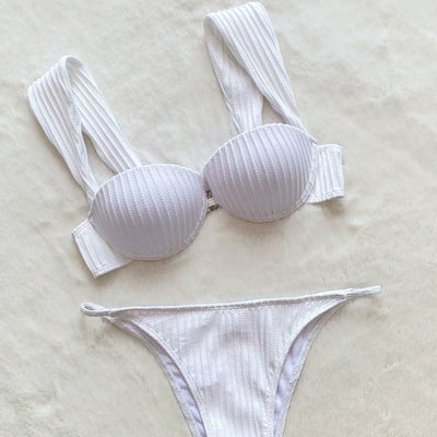 Bikini Levantador de Talle Alto Liso Estilo Europeo y Americano - Image 4