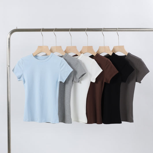 Camiseta Ajustada Cuello Redondo para Mujer - Efecto Reductor - Image 42