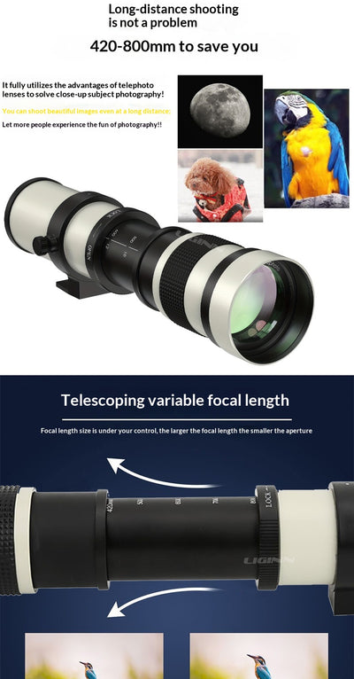 Lente Teleobjetivo Zoom 420-800mm para Cámaras DSLR y Mirrorless - Image 10