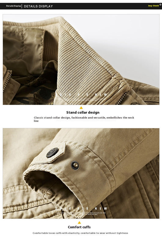 Chaqueta de Algodón Lavado Suelta para Hombre - Image 12