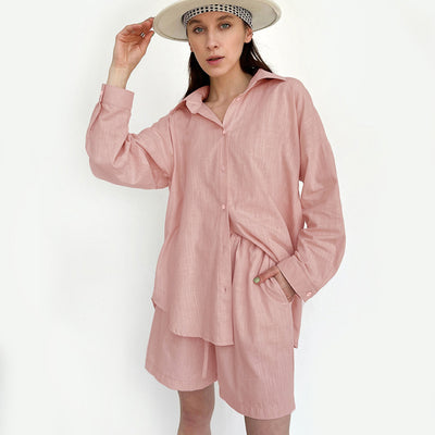 Camisa Larga de Algodón y Lino para Mujer - Colección Otoño Temprano - Image 18