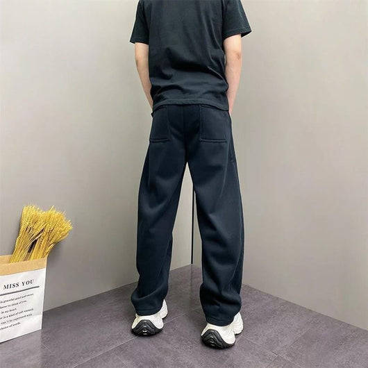 Pantalones Casuales Rectos con Forro Polar Grueso para Hombre - Image 10