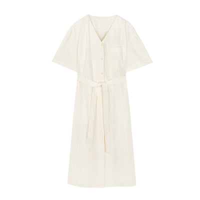 Vestido Camisero Mujer Cintura Alta con Cinturón - Elegancia Casual - Image 14
