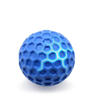 Four colorful pet chewing balls in red, purple, yellow, and green, featuring a honeycomb texture. - Image 6