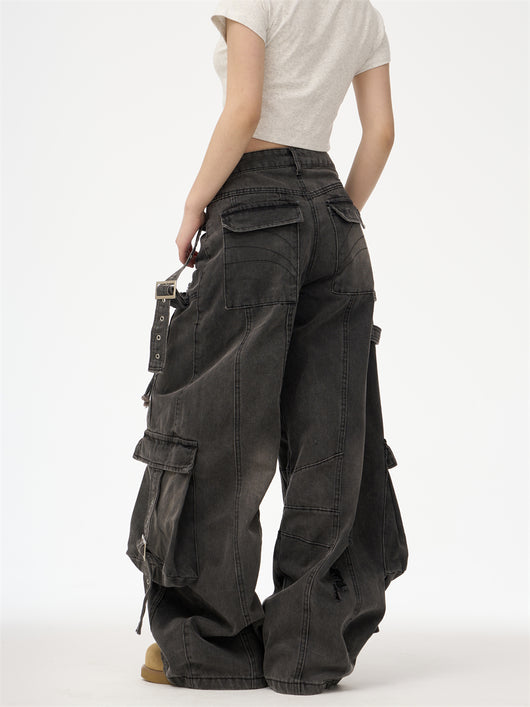 Pantalones Cargo Desestructurados con Lavado Industrial - Image 5