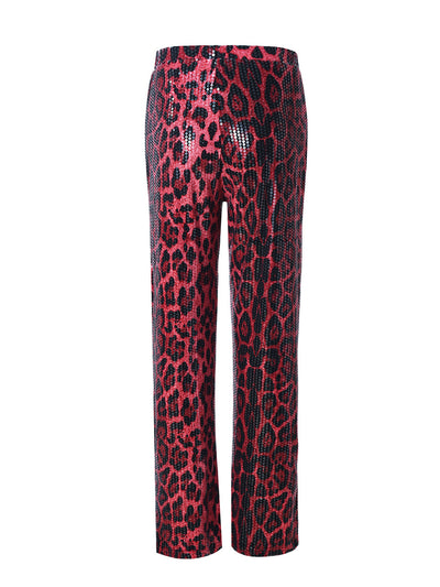 Pantalones Rectos Estampado Leopardo con Lentejuelas - Diseño Europeo - Image 39
