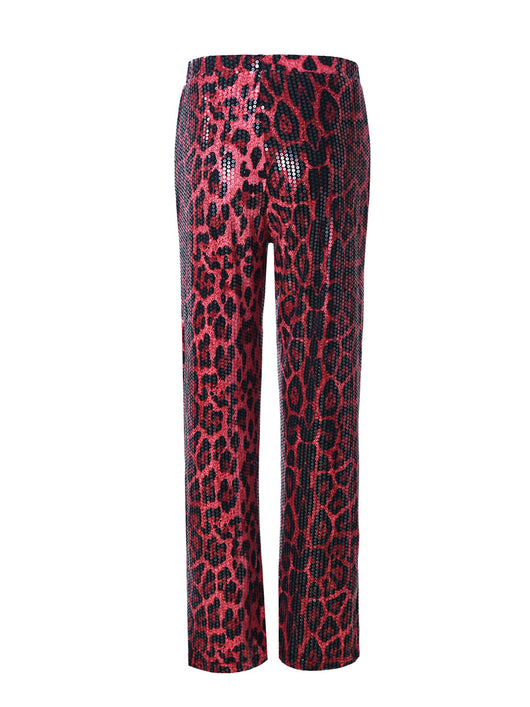 Pantalones Rectos Estampado Leopardo con Lentejuelas - Diseño Europeo - Image 39