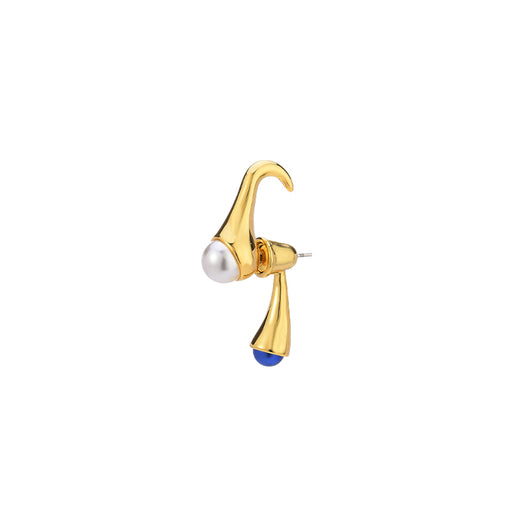 Aretes Azul y Blanco Diseño Minimalista Efecto Viento Frío - Image 5