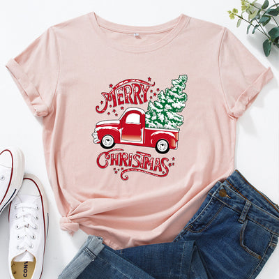 Camiseta Suelta Estampada Cuello Redondo Manga Corta para Mujer - Image 20