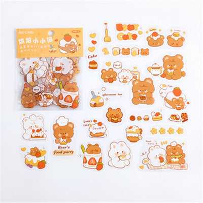 Cute cartoon animal stickers featuring bears and rabbits in various daily activities, packaged and displayed. - Image 5