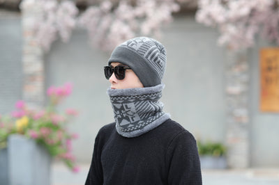 Conjunto de Gorro y Babero de Lana Térmica para Invierno - Image 7