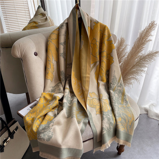 Bufanda de Cachemira Gruesa Coreana para Mujer - Primavera y Otoño - Image 10