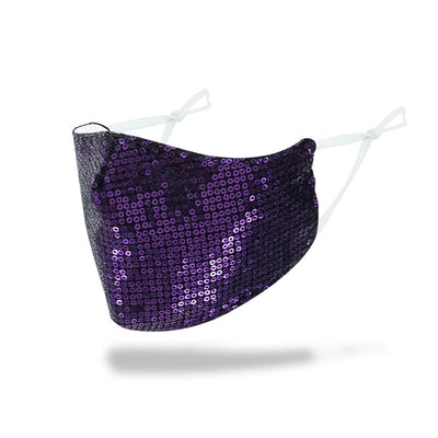 Green sequined adult face mask with adjustable black ear loops, designed for dust protection. - Image 19