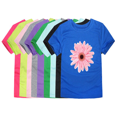 Camiseta de Algodón Estampada para Niños y Niñas - Diseño Floral Verano - Image 3