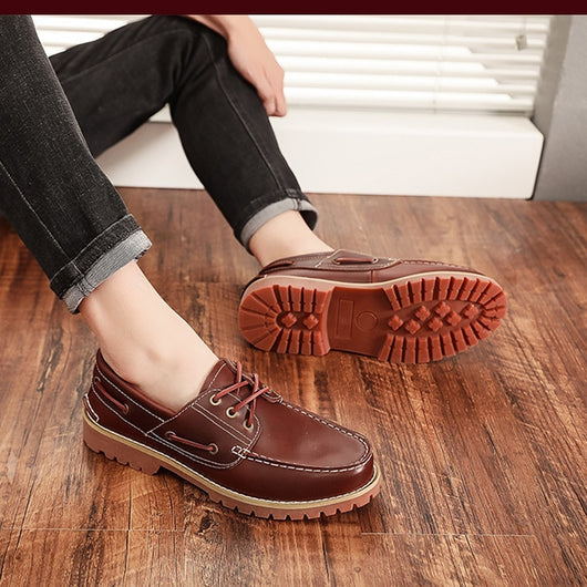 Zapatos Casuales Británicos de Cuero Genuino para Hombre - Diseño Clásico Bajo - Image 14