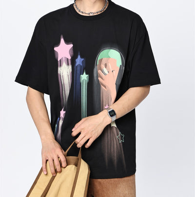 Playera de Algodón para Hombre con Estampa de Estrella de Cinco Puntas - Image 5