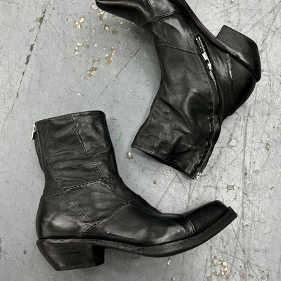 Botas Vaqueras Patchwork Retro con Costura Oscura y Punta Cuadrada - Image 7