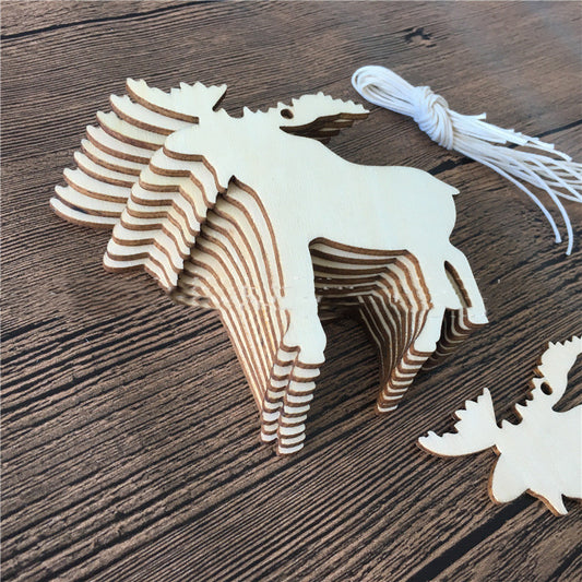 Adorno Navideño de Madera Decorado a Mano