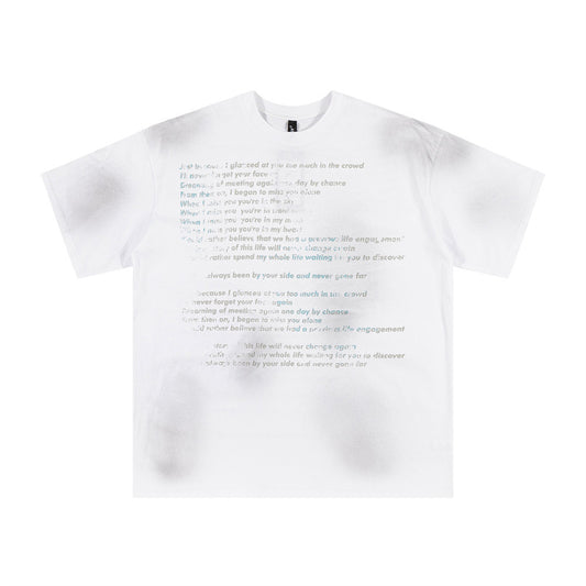Camiseta de Algodón con Estampado de Letras para Hombre