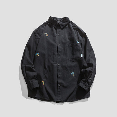 Camisa de Trabajo Manga Larga Suelta Casual para Hombre - Image 7