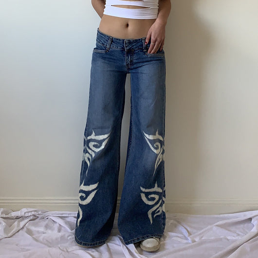 Pantalones Sueltos Talle Bajo con Pliegues y Estampado de Corazones - Image 39