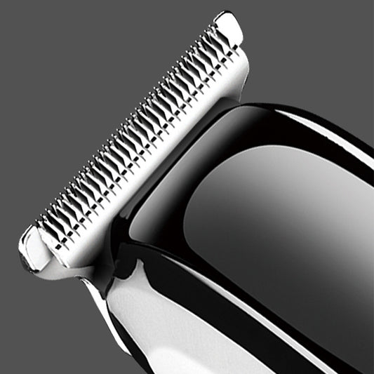 Black VGR rechargeable hair trimmer with silver blade, USB charging cable, cleaning brush, oil, and three guide combs (1mm, 2mm, 3mm). - Image 2